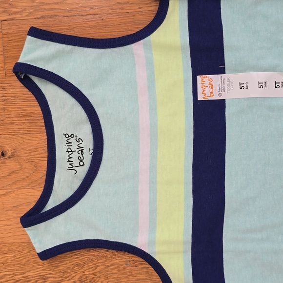 JUMPING BEANS & OKIE DOKIE BOYS BUNDLE OF 2 TANK TOPS & 1 EASTER TEE SIZE 5T - Picture 2 of 8